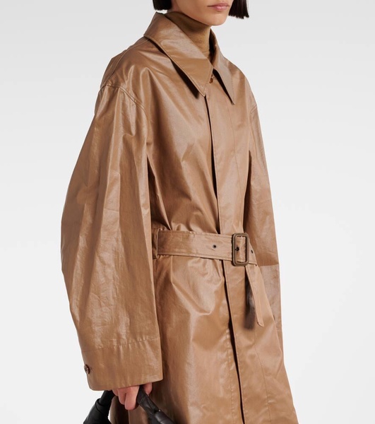 Belted cotton raincoat