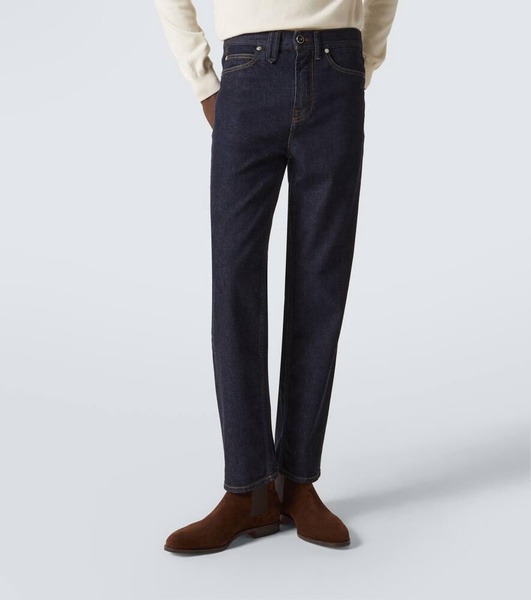 Mid-rise straight jeans