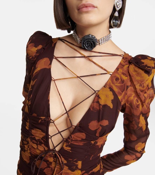 Floral silk georgette minidress