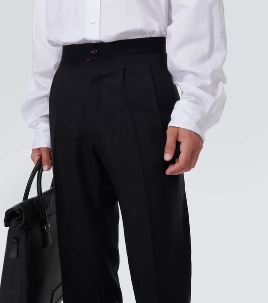Four stitches wool straight pants