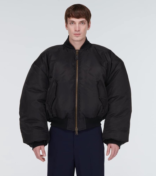 Padded nylon bomber jacket