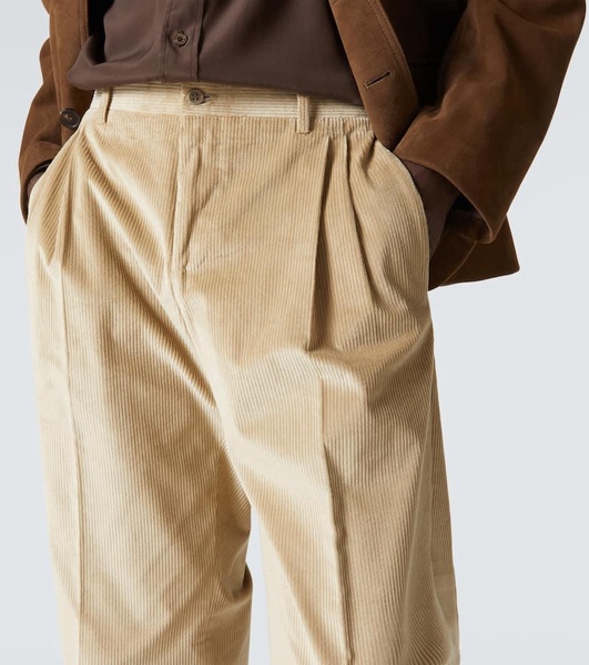 Cotton corduroy straight pants