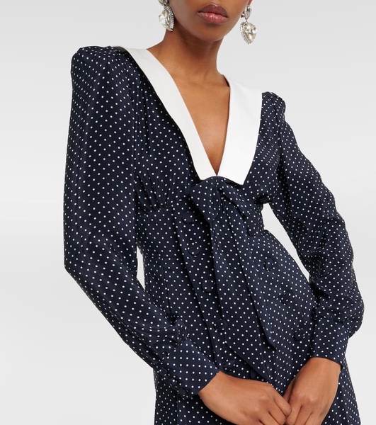 Bow-detail silk midi dress