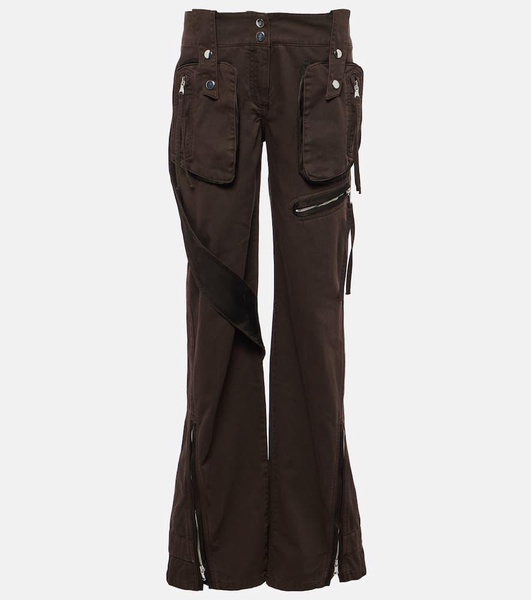 Low-rise denim cargo pants