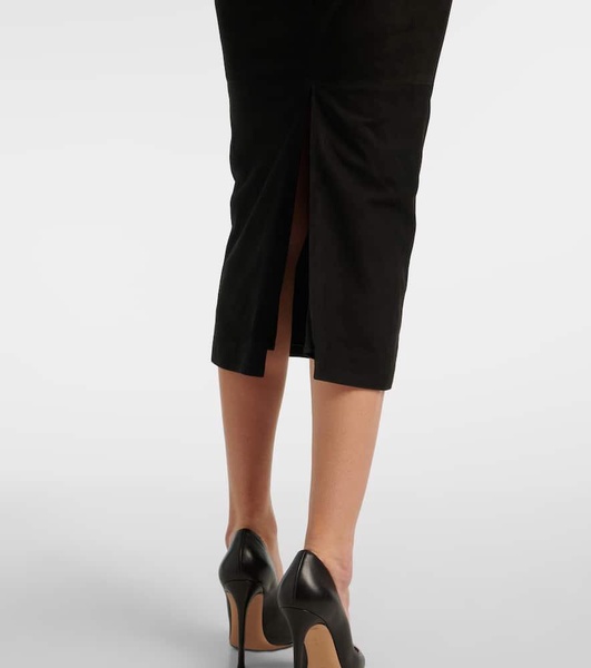 Suede midi dress