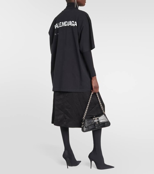 Large fit cotton blend t-shirt