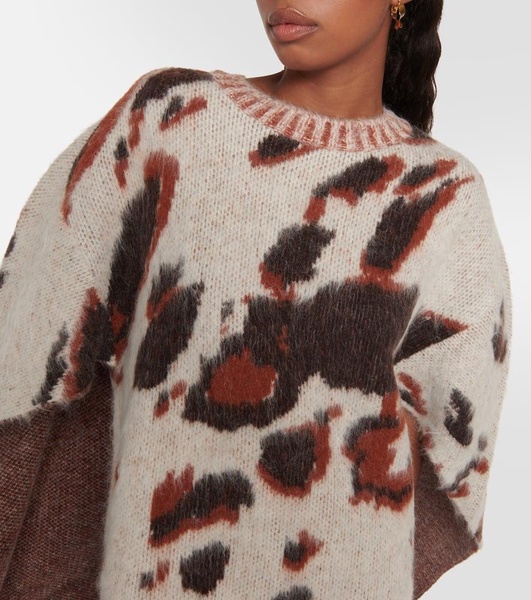 Caped jacquard sweater