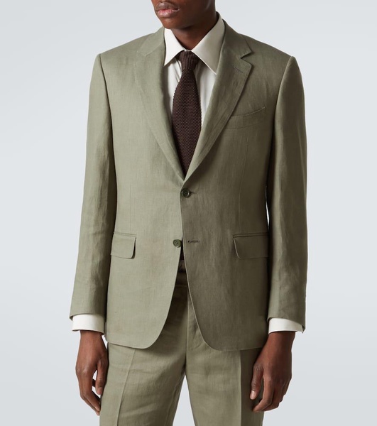 Double-breasted linen suit