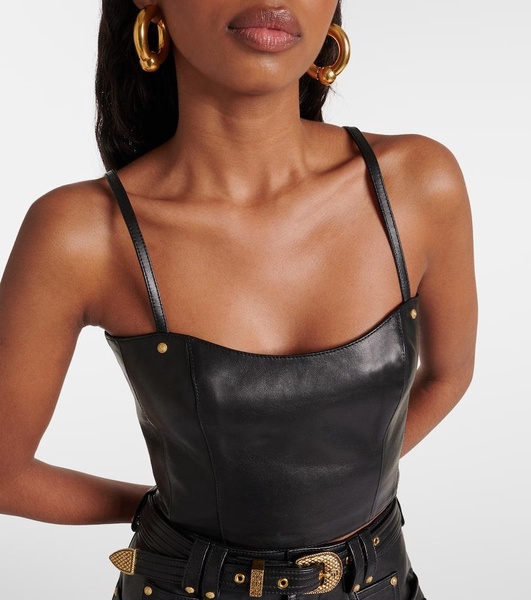 Leather crop top