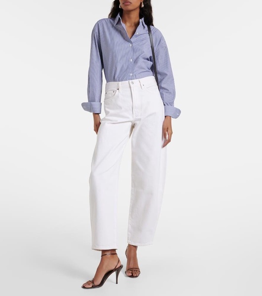 Balloon high-rise barrel-leg jeans