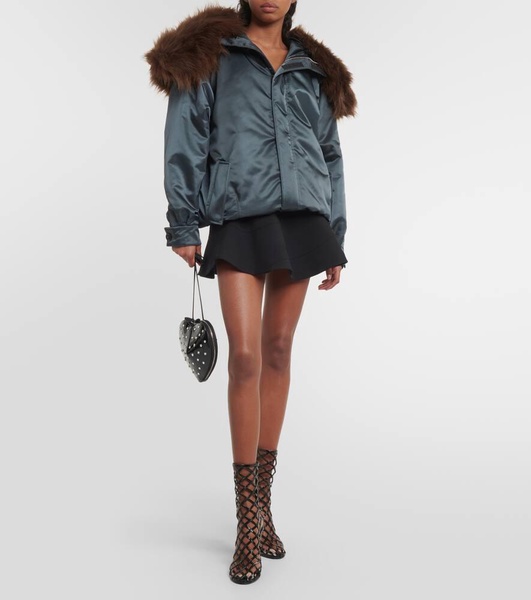Oversized faux fur-trimmed parka