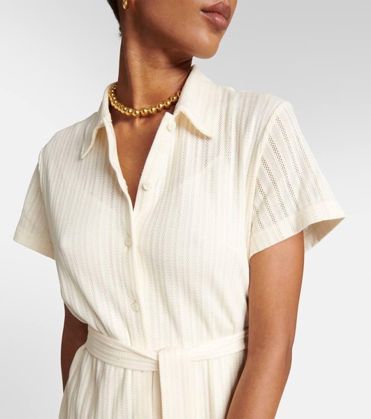 Ribbed-knit cotton midi dress