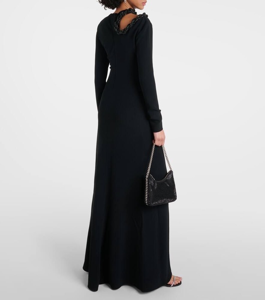 Crystal-embellished cutout gown