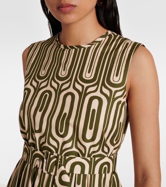 Andreis printed cotton poplin midi dress