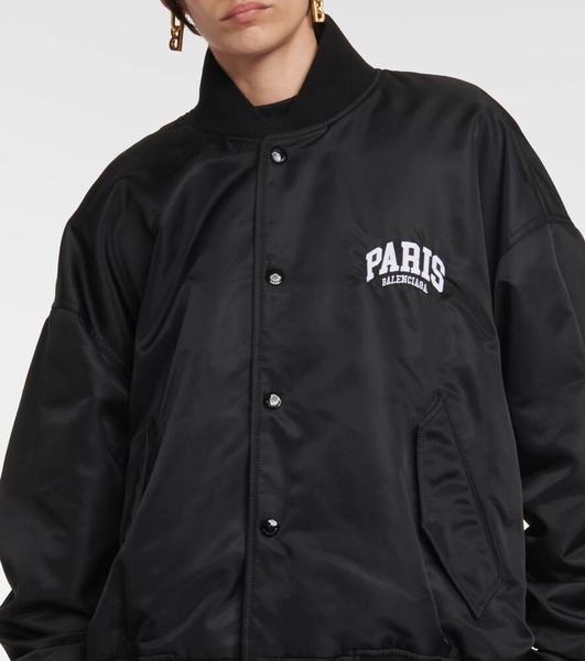 Paris satin varsity jacket