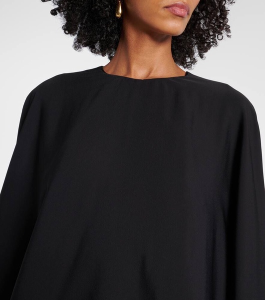 Embellished caped maxi dress