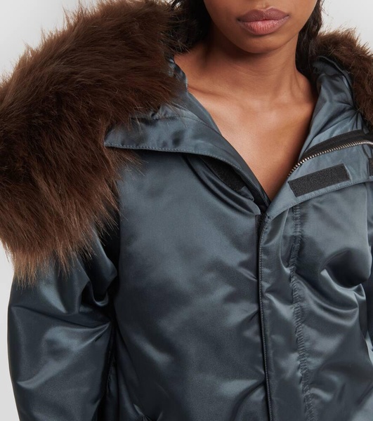 Oversized faux fur-trimmed parka