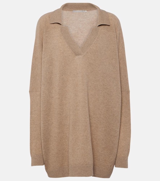 Cashmere and wool polo sweater