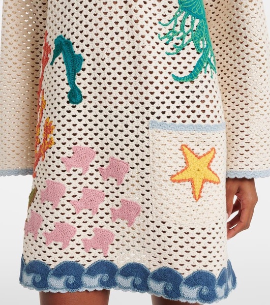 Splash crochet cotton mini dress