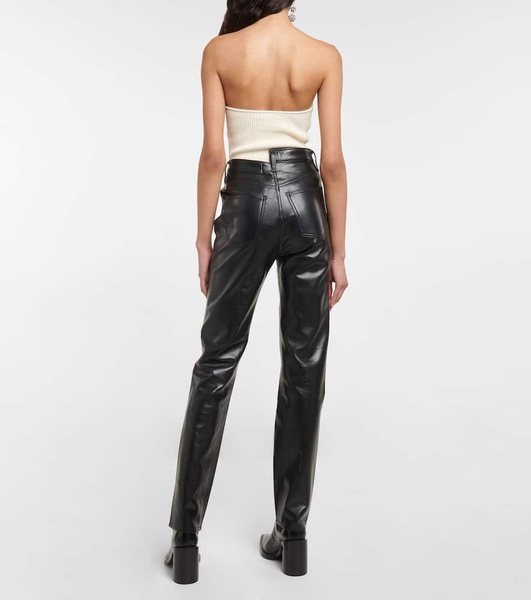 Criss-Cross high-rise faux leather pants