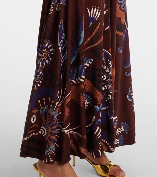 Delicate Garden ruched maxi dress