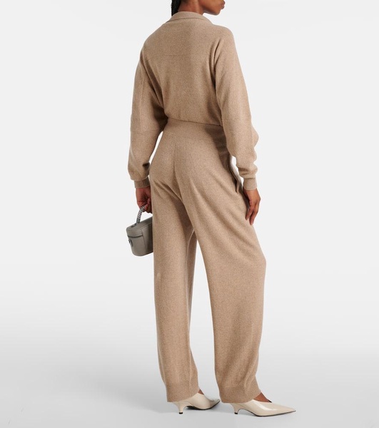 High-rise cashmere and wool sweatpants