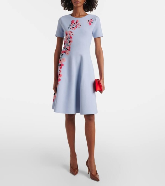 Floral jacquard midi dress
