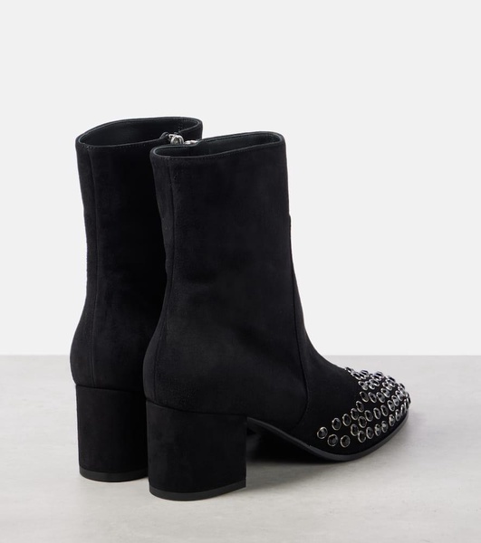 Embellished suede ankle boots