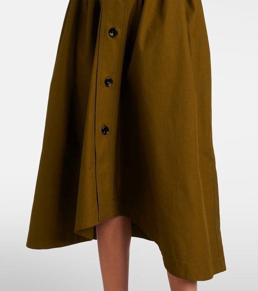 Cotton canvas shirt dress