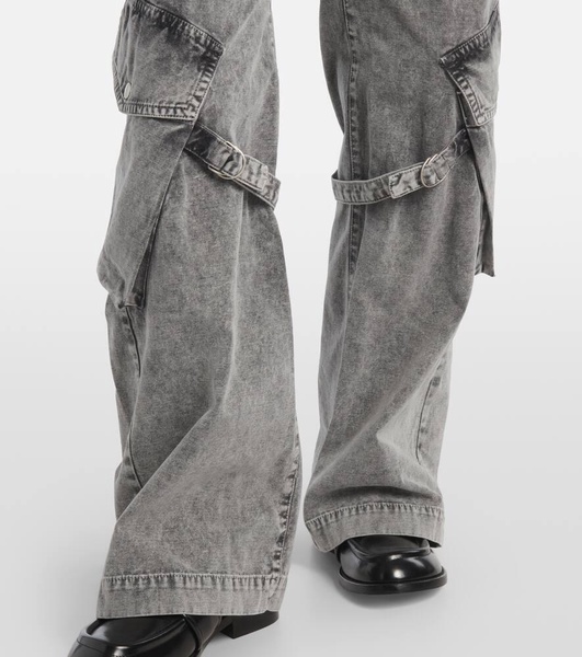 Mid-rise cotton canvas cargo pants