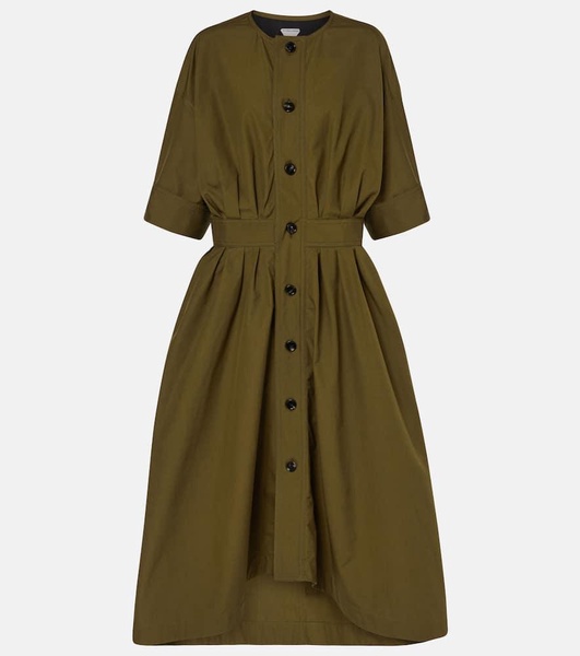 Cotton canvas shirt dress