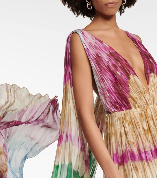 Printed silk gown