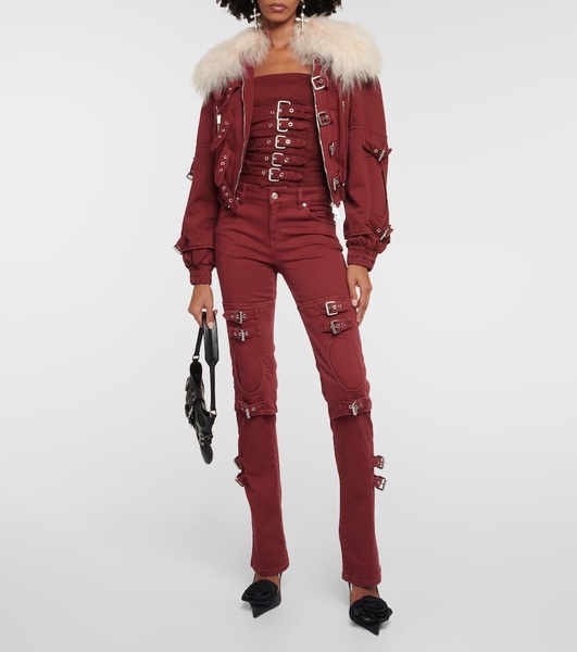 Cutout mid-rise boyfriend jeans