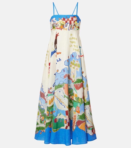 x Nadia Hernandez printed linen maxi dress