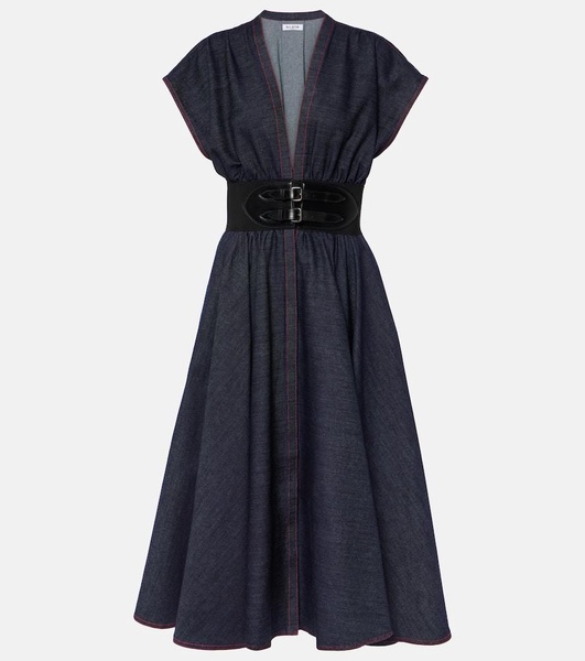 Denim midi dress