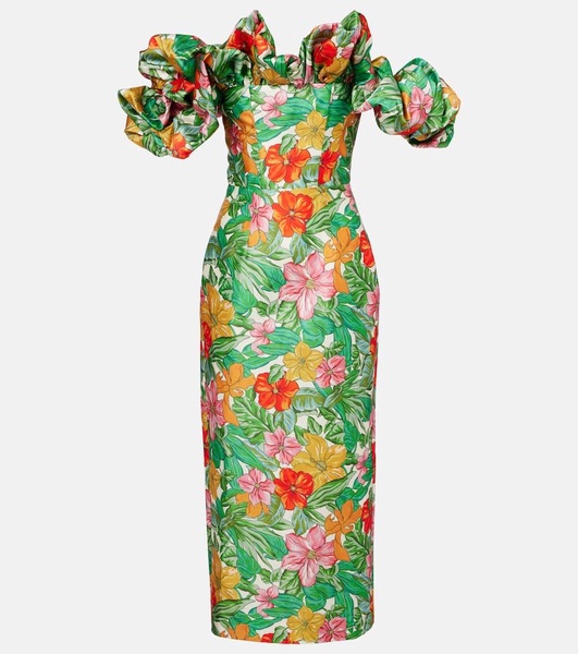 Printed off-shoulder maxi dress