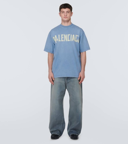 Men's Tape Type T-shirt Medium Fit in Faded Blue
