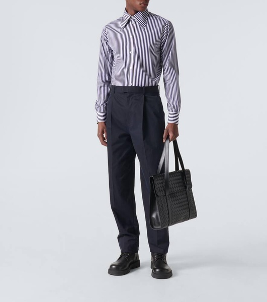 Striped cotton poplin shirt