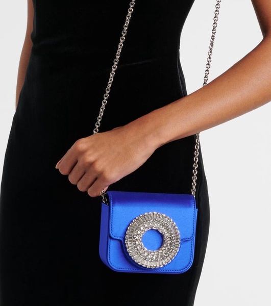 Mini embellished satin shoulder bag