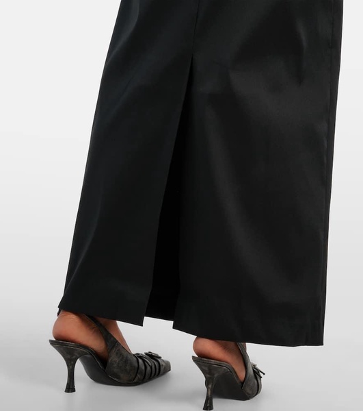 Draped twill gown