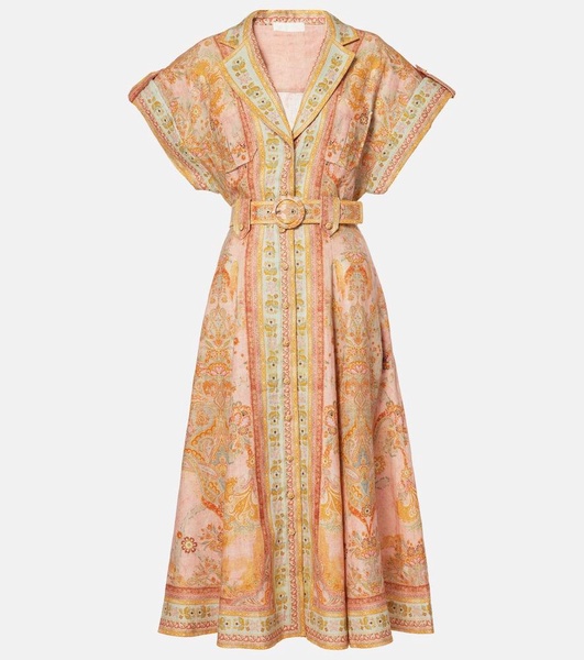 Acacia belted linen shirt dress