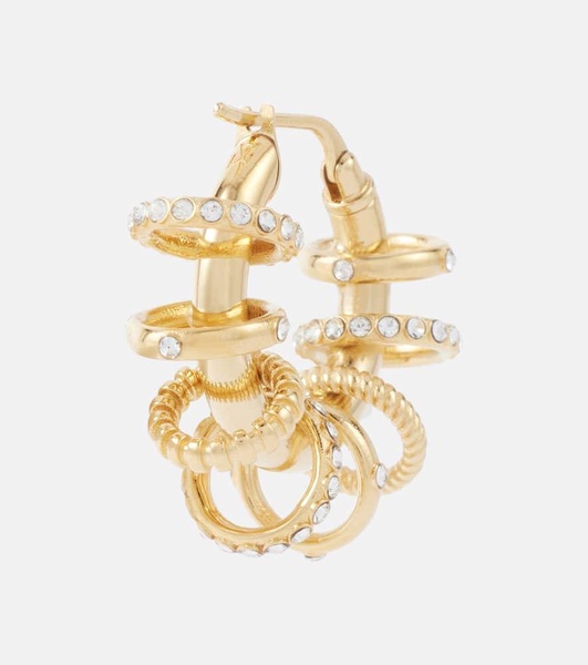 Multi Ring Small embellished hoop earrings