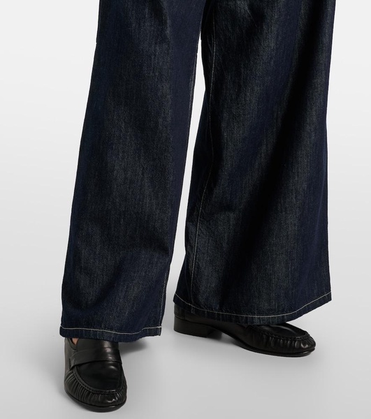 High-rise wide-leg pants