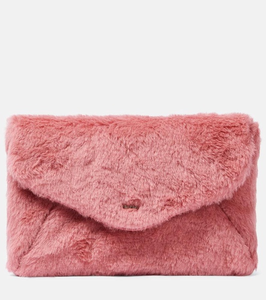 Alpaca, wool, and silk teddy clutch
