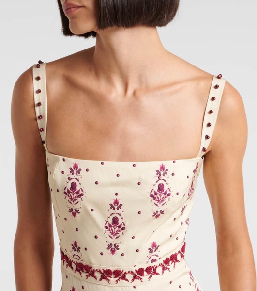 Lima Relato embroidered linen maxi dress