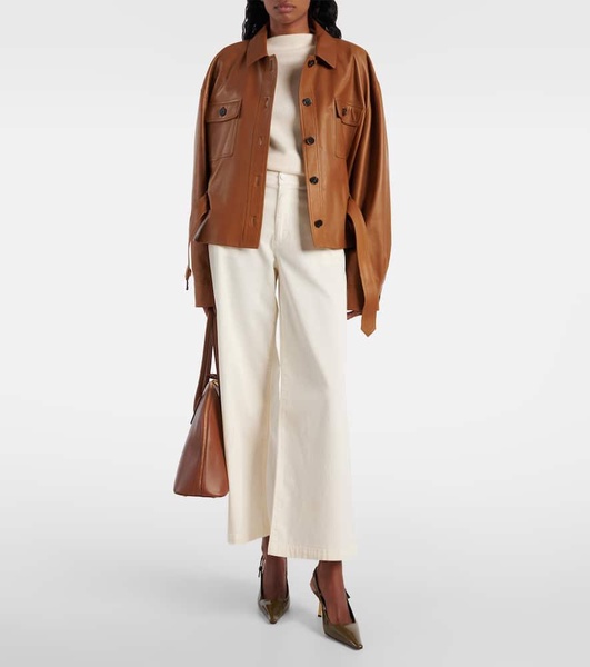 Caden cotton-blend twill wide-leg pants