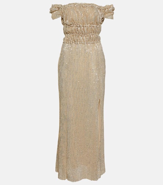 Embellished silk gown