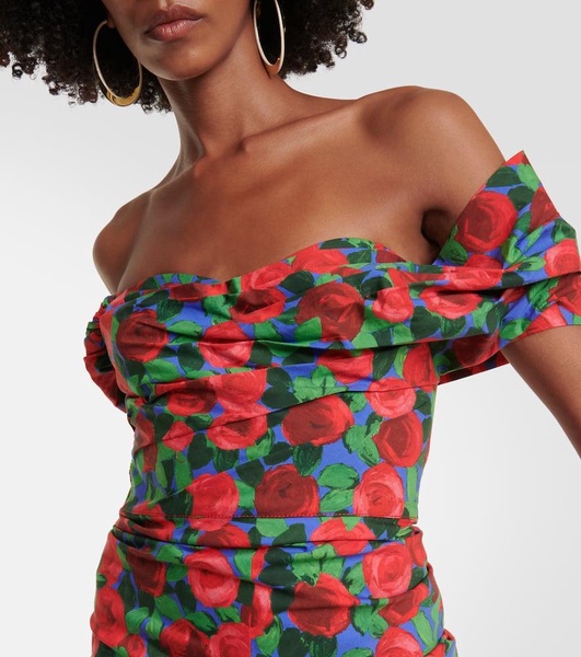 Floral off-shoulder midi dress