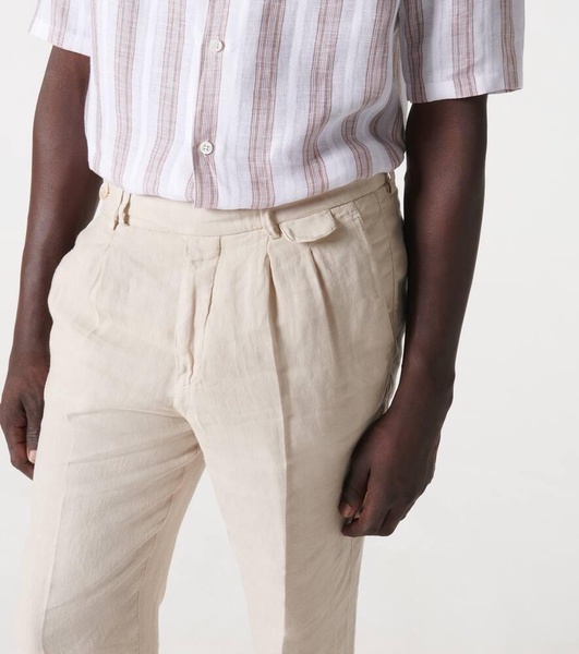 Linen slim pants