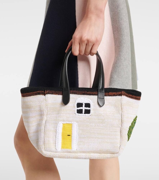 House Mini knitted tote bag
